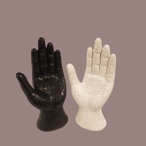 Hasma Black and White Hand Sculptures 7in Tall
